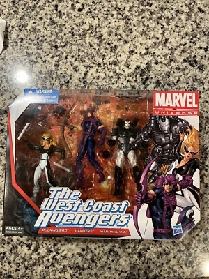 PACK DE 3 FIGURAS HASBRO MARVEL UNIVERSE WEST COAST AVENGERS HAWKEYE WAR MACHI Foto 1 de 2