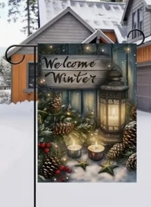 Welcome Winter Beautiful Lantern/PC ~ Holiday ~ Garden Flag ~ 12" x 18" ~ NEW! - Picture 1 of 2