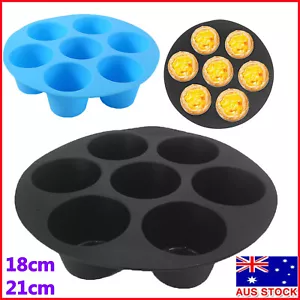 7 Cavity Cake Cup Muffin Cup Mold Silicone For Air Fryer Baking Cups Basket Tray - Picture 1 of 21