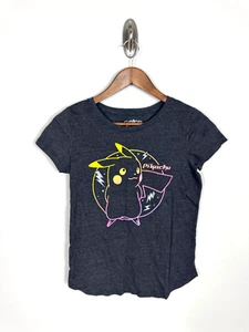 Pokemon Pikatchu Gray Junior Girls' Gray Tshirt, Size XL (14-16) - Picture 1 of 4