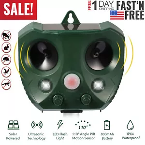 Outdoor Solar Ultrasonic Power Pest Animal Repeller Repellent Garden Cat Dog Fox - Picture 1 of 14