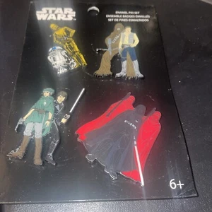 Funko Star Wars Esmalte Pin Set Paquete de 4 Vader Luke Leia Han Solo Chewbacca R2D2 - Imagen 1 de 5