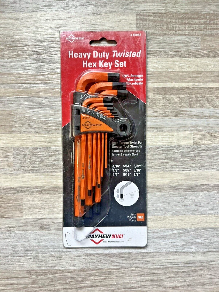 NEW Mayhew Select 45052 SAE Twisted Hex Key Set, 9-Piece - Image 1 of 2