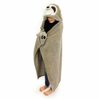 NOXXIEZ SLOTH ANIMAL HOODED CUDDLE COZY BLANKET 130 X 100 CM KEEP WARM IN WINTER - Image 1 of 3