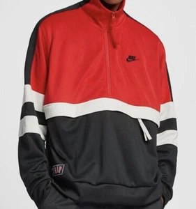 Nike Air Sportswear Jacket L Red Loose Fit Activewear Logo Pocket Easy Care - Picture 1 of 11