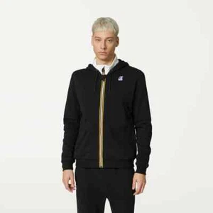 K-WAY FELPA UOMO COTONE GARZATO art. K4115ZW mod. LE VRAI ARNEL POLY COTTON - Picture 1 of 34