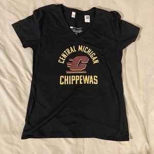 Central Michigan University Chippewas Women’s SMALL Black V-Neck T-Shirt - Picture 1 of 10