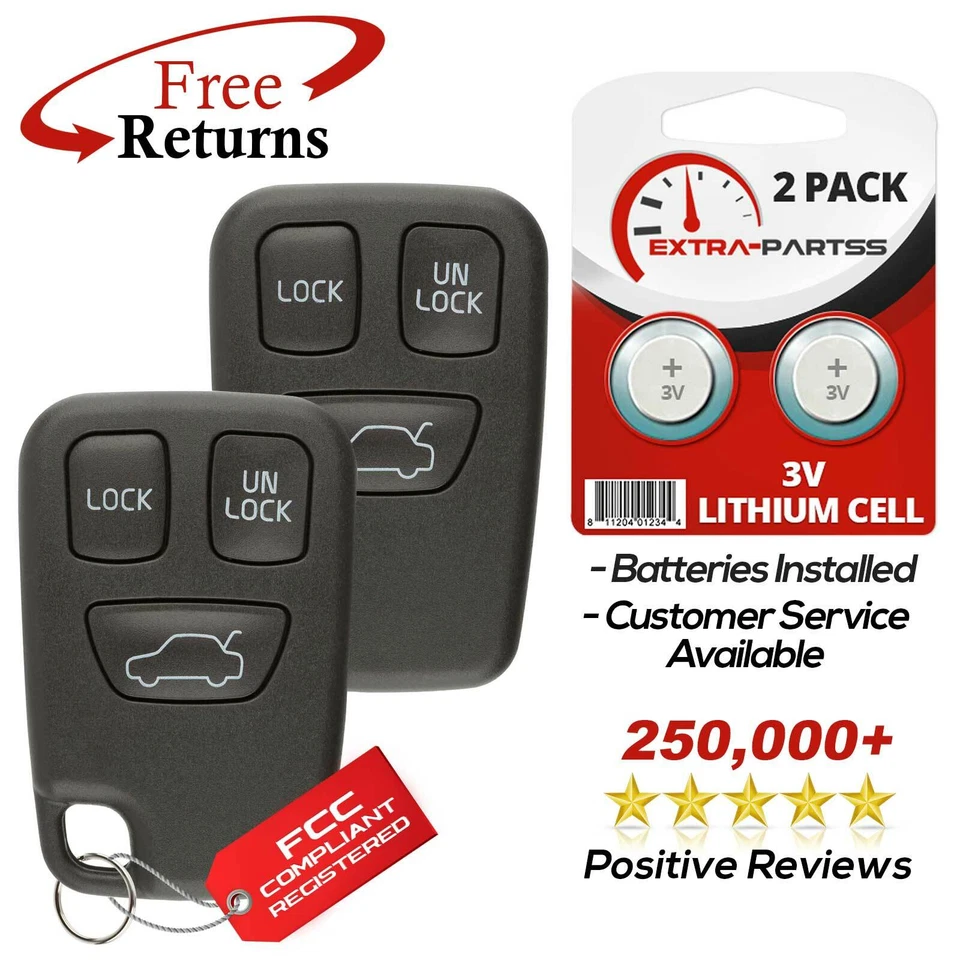 2 Remote Key Fob 3btn for 1998 1999 2000 Volvo S70 - Изображение 1 из 1