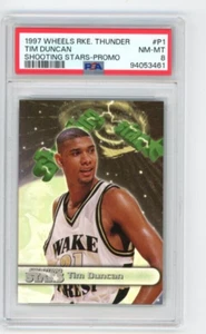 1997 Wheels Rookie Thunder Shooting Stars Promo #P1 TIM DUNCAN PSA 8 NM-MT - Picture 1 of 2