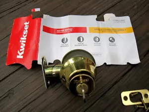 Brandneu Kwikset Einzylinder Riegel Türschloss gleichschließend Eingang poliertes Messing - Bild 1 von 10