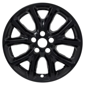 GLOSS BLACK WHEEL SKIN SET 17" FOR 2014-2018 JEEP CHEROKEE - Picture 1 of 8