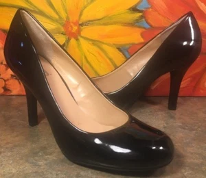 nine co shoes Stiletto Patent Faux Leather 8M Black  4" Heel EUC - Picture 1 of 5