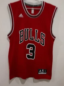 Adidas NBA Singlet Tank Mens Size Small # 3 Bulls Wade Polyester Stretch - Picture 1 of 15