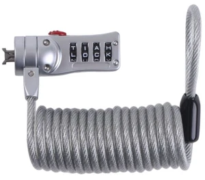 Ordinateur portable serrure à chiffres serrure d'ordinateur portable antivol corde en acier jusqu'à 1,8 m - Photo 1/4