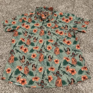 Camisa Dixxon Franela Aloha Brazos Manga Corta Fiesta Abotonada Para Hombre Talla 2XL - Imagen 1 de 8