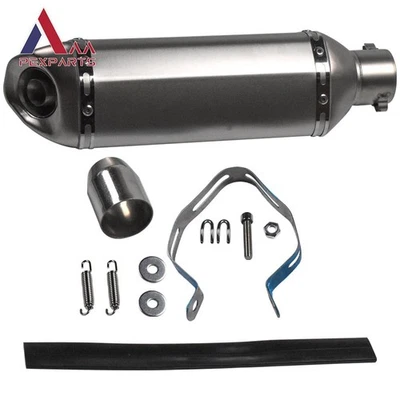 Tubo de escape universal de titanio de 2" 370 mm para moto de cross/atv/scooter Foto 1 de 4