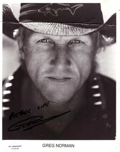 GREG NORMAN Signed "Attack Life" 8x10 Photo ALA F12149 - Picture 1 of 1