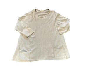 Jess & Jane Aqua Mineral Wash Double Gauze Tunic XL W/ Pockets! - Picture 1 of 5