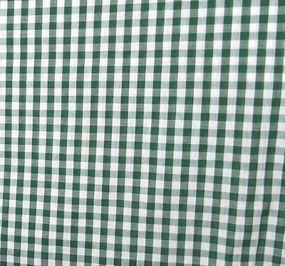 Green Checkered Gingham 100% Lightweight Cotton Fabric  2 1/3 Yds x 44" + Scrap - Image 1 of 3