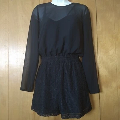 Pantalones Cortos BCBGeneration Para Mujer XS Negros Manga Larga Transparente Forrados Foto 1 de 4