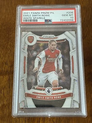 2021 Prizm Premier League Emile Smith Rowe White Sparkle PSA 10 POP 2 - Image 1 of 2