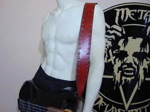 JEFF HANNEMAN..   BRITISH TAN PLAIN LEATHER GUITAR STRAP (MDLS0052) - Picture 1 of 12