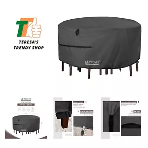 Round Patio Furniture Cover - Outdoor Waterproof Table with Chair Set Cover 4... - Picture 1 of 8