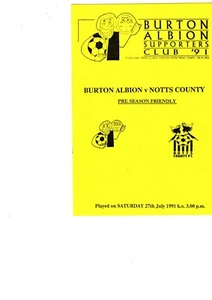 Burton Albion v Notts County Friendly 27th July 1991 friendly - Picture 1 of 1
