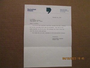 AHL Springfield Indians Vintage Defunct Dated 1980 Team Logo Hockey Letterhead