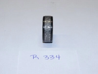 Anillo de boda Triton carburo de tungsteno 9 mm tamaño 10 negro con centro gris #R334 Foto 1 de 3