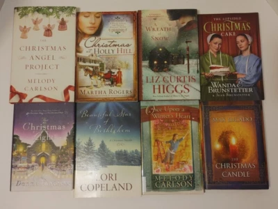 Lot of 8 CHRISTMAS HOLIDAY Novels ROMANCE Family CHRISTIAN Angel AMISH Winter Foto 1 de 4