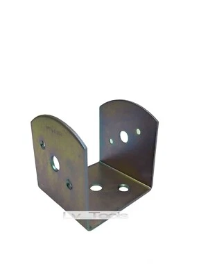 STAFFA SUPPORTO MONTANTE A U CON FORO TRAVI 100x100xh105mm Ø13mm - Immagine 1 di 2