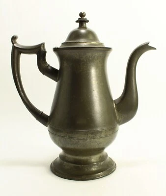 = Alrededor de 1830 American Pewter Coffeepot Tetera Boardman & Co Nueva York, Marcada Foto 1 de 4