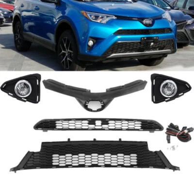 Fit 2016 2017 2018 Toyota RAV4 SE Front Upper&Center&Lower Grille+Fog Lights Kit - Image 1 of 4