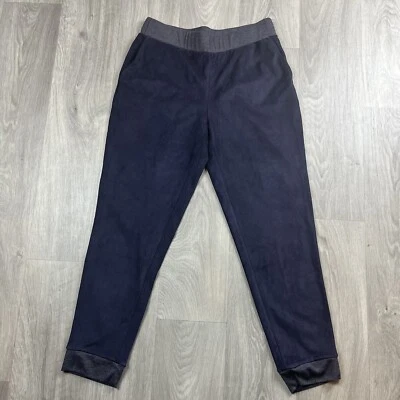 LOGO by Lori Goldstein Faux Suede Jogger Pants Size 10 Purple Pull On - Image 1 of 4