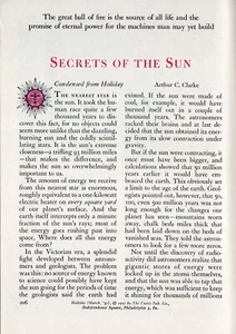 ARTHUR C CLARKE 1957 SECRETS OF THE SUN ESSAY FEATURE * A SCIENTIFIC VIEW - Picture 1 of 1