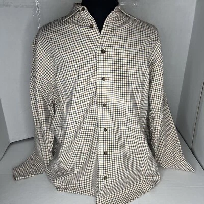 Camisa Burberry Para Hombre Grande Tostado Rojo Azul A Cuadros Manga Larga Hecha en EE. UU. Foto 1 de 4