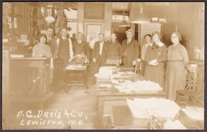 Freeman G. Davis Co. Großhandel Lebensmittelgeschäft RPPC 1920er Jahre - Lewiston, ME - Bild 1 von 2