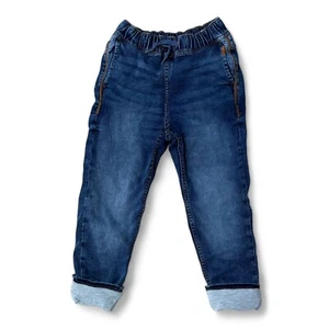 H&M Boys Jogger Lined Jeans, HM Kids Denim, 8-9Y, Blue Denim/Grey Liner - USED - Picture 1 of 6