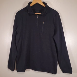 Royal Class Men's M Charcoal Gray 1/4 Zip Pullover Long Sleeve Mock Neck - Picture 1 of 7