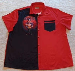 Royaura Hawaiian Shirt Mens 4XL "Paradise Martini" Red And Black - Picture 1 of 11