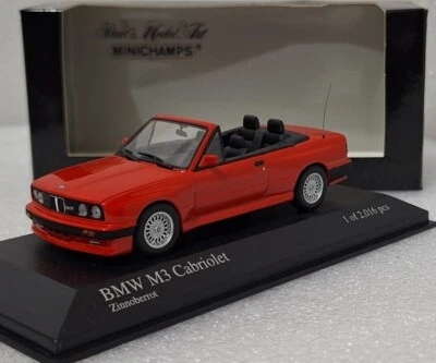 BMW M3 E30 Cabriolet 1988 Red 1:43 Minichamps 431020330 EXTREMELY RARE!! - Image 1 of 4
