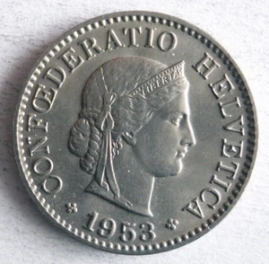 1953 SWITZERLAND 5 RAPPEN - Excellent Coin - FREE SHIP - Switzerland Bin #2 - Picture 1 of 2