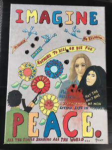 IMAGINE PEACE John Lennon Yoko Ono Ölgemäle Berlin 2017 Nothing kill or die for