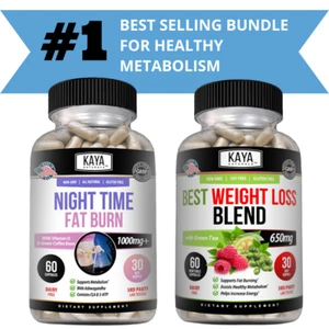 Night Time Fat Burn Best Weight Loss Blend Supplement Bundle Healthy Metabolism - Picture 1 of 11