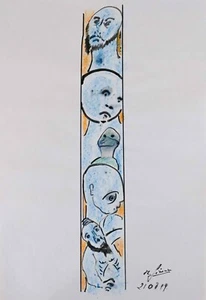 Jean-Louis Simonin - Drawing Original - Pastel - Flight Of Dark 1 - Picture 1 of 2