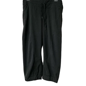 Bcg Womens Black Flat Front Straight Leg Drawstring Jogger Pants Size Medium - Picture 1 of 9