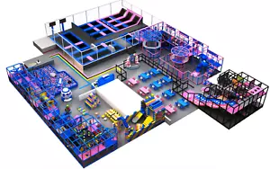 8,000 sqft Commercial Trampoline Park Indoor Kids Playground TURNKEY We Finance - Picture 1 of 16