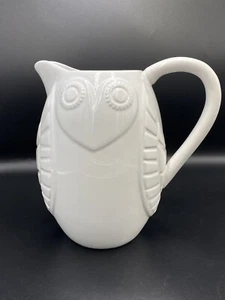 Jonathan Adler Lola Happy Chic Owl Pitcher White Ceramic MCM Style Retired - Picture 1 of 9
