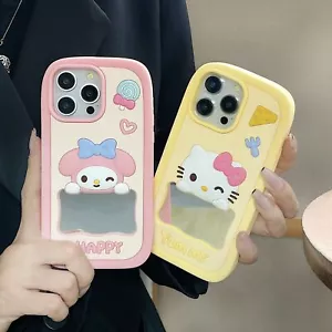 For iphone 16 15 14 13 12 11 Cute Kitty My Melody Shockproof Case Cover w/mirror - Picture 1 of 11